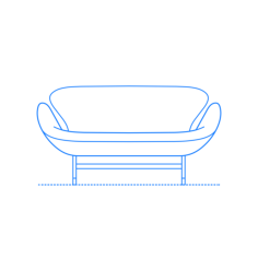 Furniture Designer Couches Sofas Swan Sofa Line Art Illustration Svg, Free Vectors File